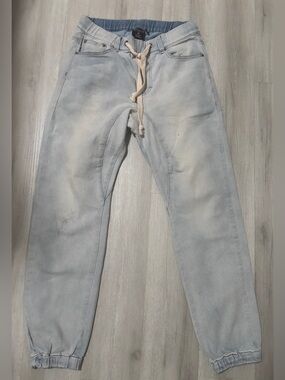 Victorious Light Blue Drop Crotch Drawstring Waist Denim
Jogger Jeans M